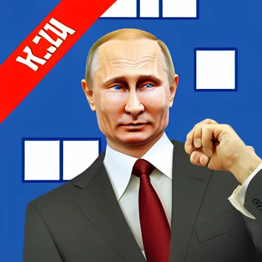 Prompt: Putin in ROBLOX.