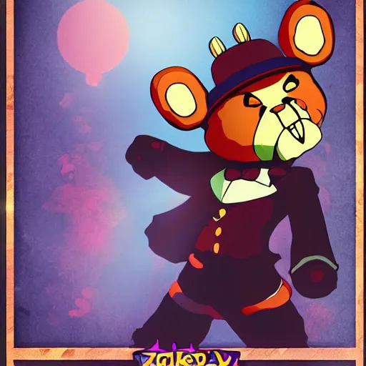 Prompt: Anime Freddy Fazbear Poster