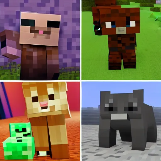 Prompt: cats playing minecraft