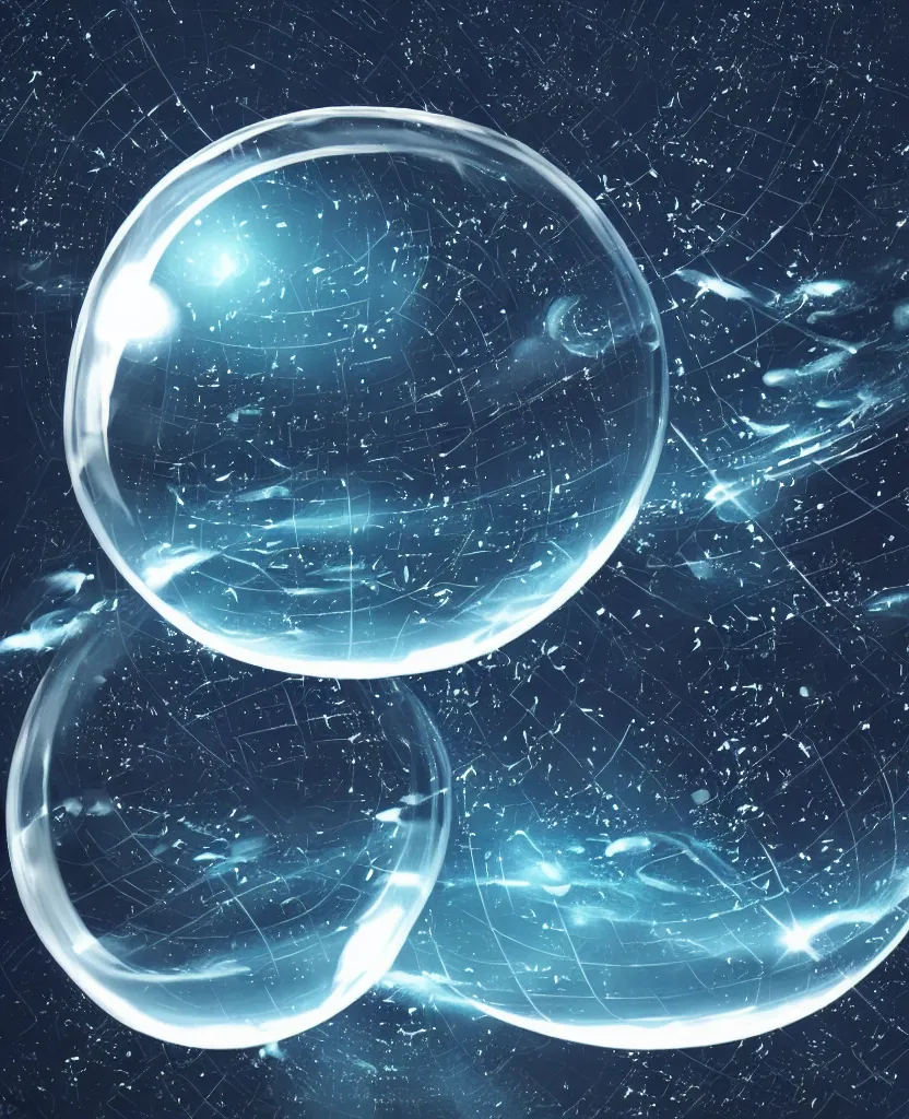 Image similar to a universe inside a bubble, concept art, dramatic, minimalistic, grainy