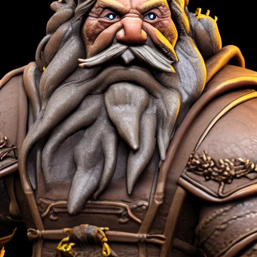 Prompt: high quality clay sculpt of a fantasy warrior dwarf with high detail, 4k