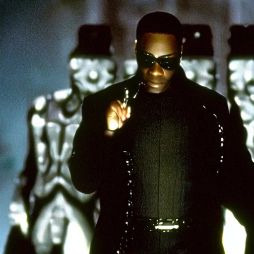 Image similar to A still of Levar Burton as Morpheus in The Matrix (1999)