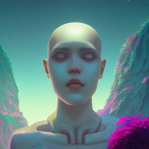 Prompt: vaporwave, highly detailed surreal vfx portal to another dimension, giant head ruins, vaporwave, stephen bliss, unreal engine, greg rutkowski, loish, rhads, beeple, makoto shinkai and lois van baarle, ilya kuvshinov, rossdraws, tom bagshaw, global illumination, detailed and intricate environment