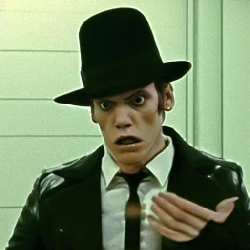 Image similar to Live Action Still of Jerma in A Clockwork Orange, real life, hyperrealistic, ultra realistic, realistic, highly detailed, epic, HD quality, 8k resolution, body and headshot, film still