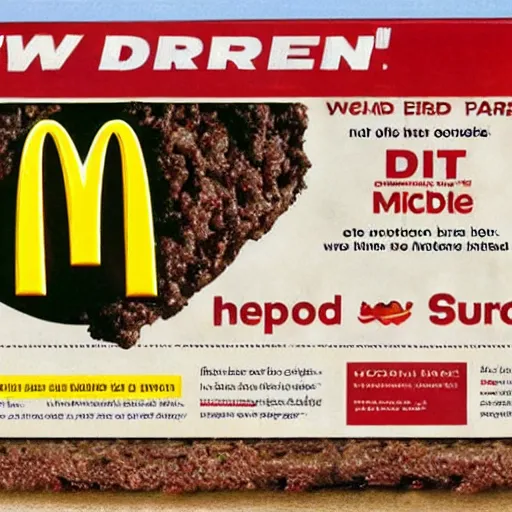 Prompt: dirt burger, new ad from McDonalds, McDirt