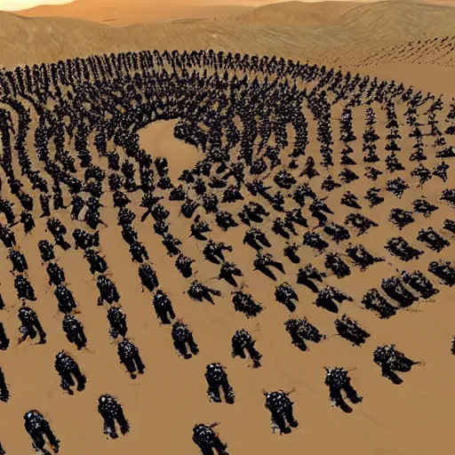 Prompt: the 5 0 0 undefeatable spartans clashing in a deep valley against the vast armies of the middle east while a solar eclispe is occuring