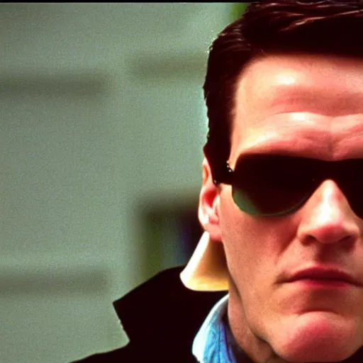 Image similar to film still of keir starmer in the matrix ( 1 9 9 9 )