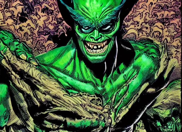 Image similar to green goblin illustration by mike ploog