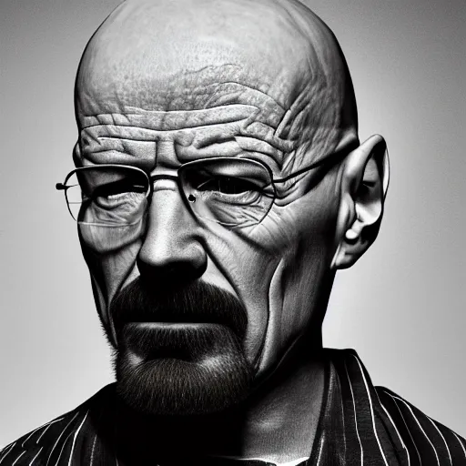 Prompt: Walter White becoming the Giga Chad, 8k, 4k, high resolution, black and white, chad,