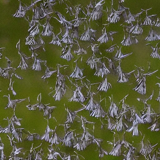 Prompt: the hidden forces can't help but hint that aberrant patterning, unfurling wickedly in the mist, gives us a fledgling hope of downy feathers, antlered feathers, and the nearest exit may be behind you. a gardenly flight to the stars in BROAD DAYLIGHT