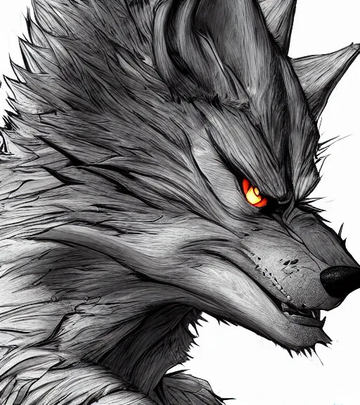 werewolf anime drawing