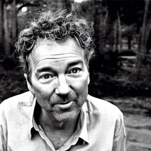 Prompt: Senator Rand Paul as a disheveled homeless man. CineStill