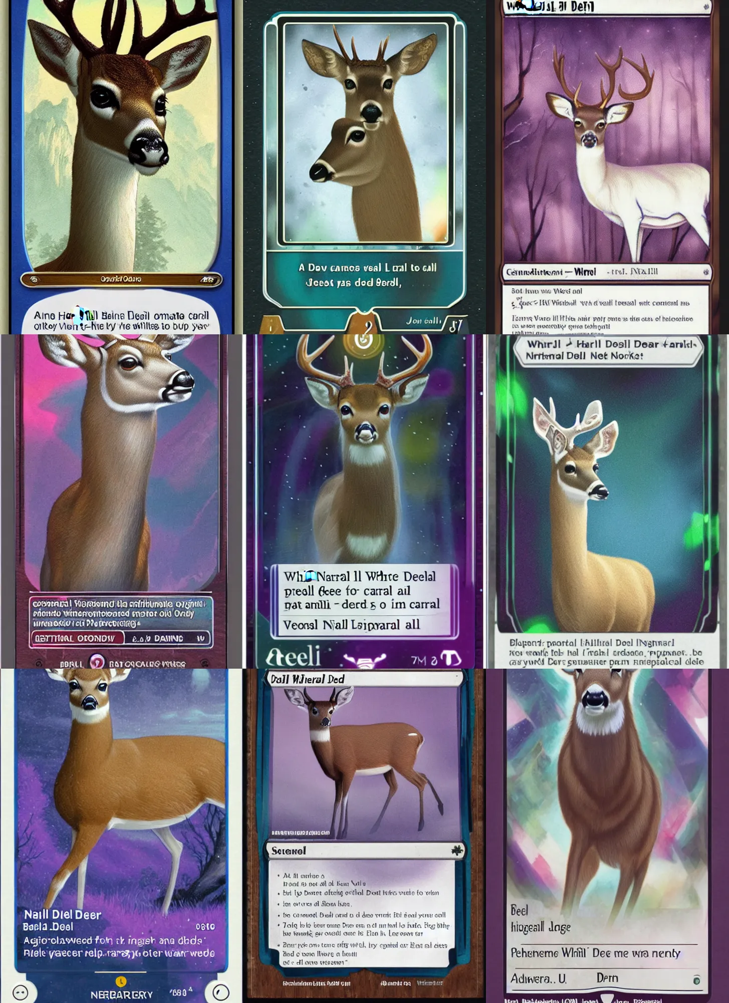 Prompt: A white-tailed deer as a Netrunner card