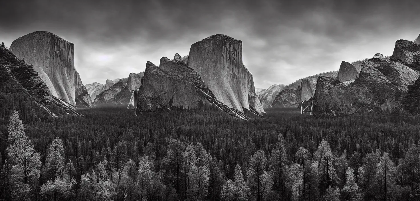 Image similar to amazing landscape photo of yosemite by john muir, award winning, beautiful dramatic lighting