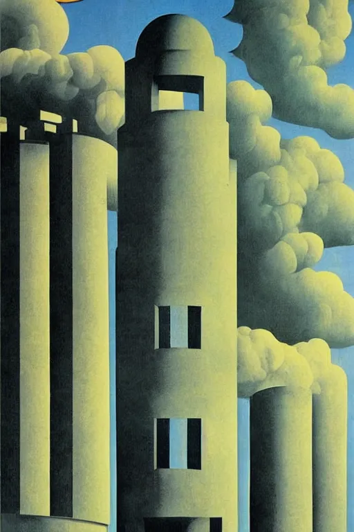 Image similar to Bauhaus Poster by Richard Corben, by René Magritte, greek doric column brutalist spomenik structure, surrealism