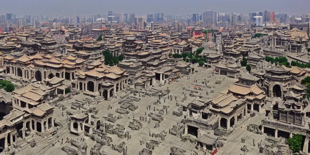 Prompt: Beijing style Roman city