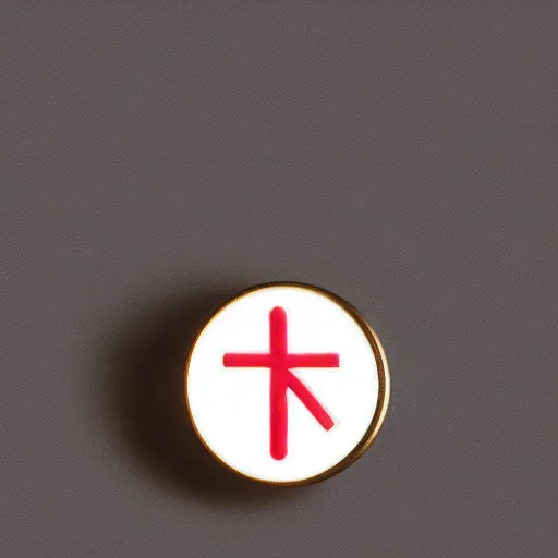 Image similar to a photo of a retro 8 0 s clean fire warning enamel pin, studio lighting, behance