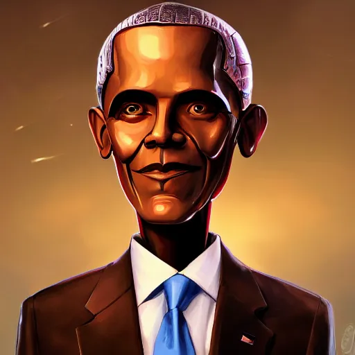 Image similar to robot obama, artstation, detailed