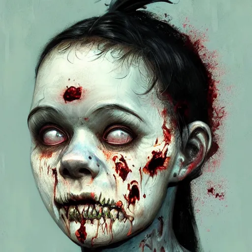 Prompt: head portrait of fresh faced young bjork as a zombie, 7 days to die zombie, gritty background, fine art, award winning, intricate, elegant, sharp focus, cinematic lighting, digital painting, 8 k concept art, art by michael hussar, art by brom, art by guweiz and z. w. gu, 8 k