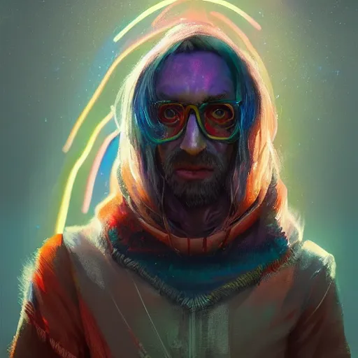 Image similar to rainbow wizard character concept style, by Mateusz Urbanowicz, wizard, 8k character concept art, by WLOP, rainbow magic particles, cinematic lighting, trending on artstation, symmetrical portrait symmetrical, highly detailed CGsociety, hyper
