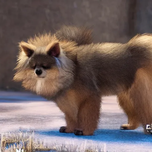 Image similar to long shot of a cute fluffy furry sable slowly disappearing into thin air, natural lighting, ground - level shot, reallusion character creator, 4 k, highly detailed, humourus, fine illustration