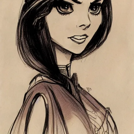 Image similar to milt kahl sketch of victoria justice as princess padme from star wars episode 3