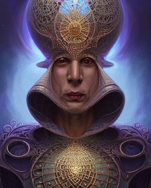 Image similar to front shot of a court jester character, hyperdimensional, bioluminescent hypercubes, ((intricate)), elegant, highly detailed, centered, (((artstation, concept art, smooth, sharp focus, artgerm, Tomasz Alen Kopera, Peter Mohrbacher, donato giancola, Joseph Christian Leyendecker, WLOP, Boris Vallejo))), mugshot!!!!!, ugly!!!!!!, octane render, nvidia raytracing demo, grainy, muted, 8K