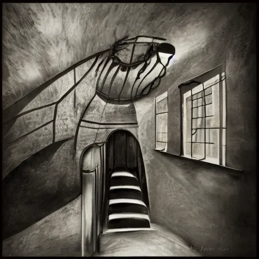 Image similar to surrealist basement