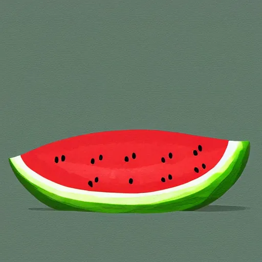 Image similar to A sad watermelon, dreaming of becoming a tank. @adss , digital art