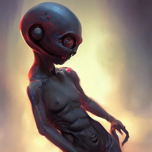 Prompt: baby alien, by greg rutkowski