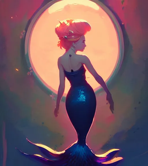 Prompt: portrait of a beautiful mermaid queen in complex and shiny dress by ross tran and atey ghailan, by greg rutkowski, by greg tocchini, by james gilleard, by joe fenton, by kaethe butcher, dynamic lighting, grunge aesthetic