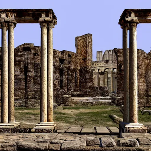 Image similar to ancient Roman structure, photorealistic