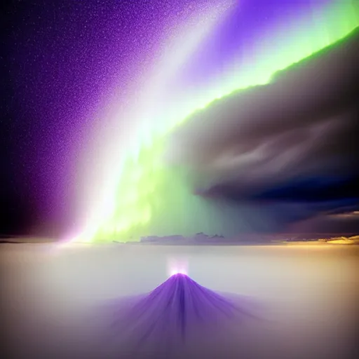 Image similar to amazing photo of a purple tornado in the sky by marc adamus, beautiful dramatic lighting