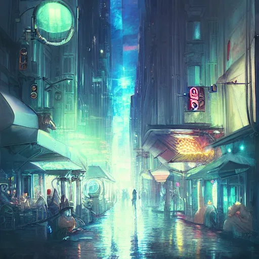 Prompt: a beautiful paiting of Night Life of downtown street by Ross Tran, dark ambient, beautiful, UHD, hyperrealism, Surreal and Fantasy Art, absurdist