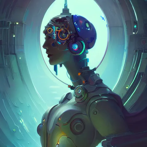 Prompt: a portrait of a beautiful cybernetic shaman, cyberpunk concept art by pete mohrbacher and wlop and artgerm and josan gonzales, digital art, highly detailed, intricate, sci-fi, sharp focus, Trending on Artstation HQ, deviantart, unreal engine 5, 4K UHD image