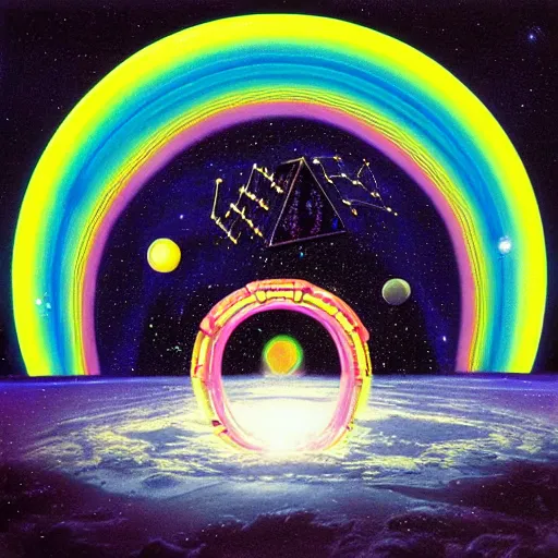 Image similar to album cover of dreamy kalimba lullabies through space by pink floyd, science fiction