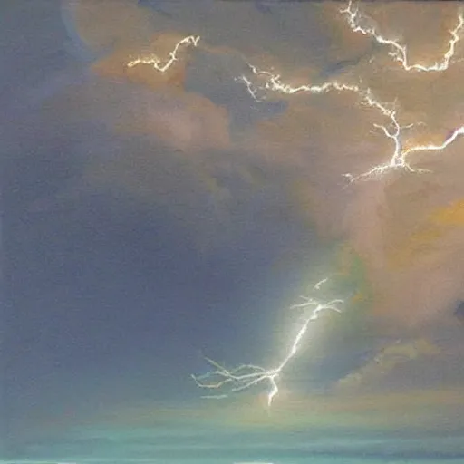 Image similar to “lightning tornado oil panting”