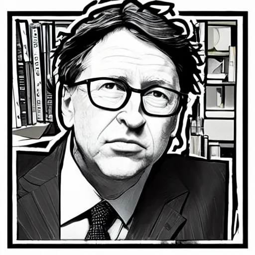 Prompt: bill hicks and bill gates in the style of gilbert and george