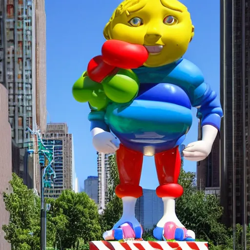 Image similar to A Bob's Big Boy sculpture by Jeff Koons