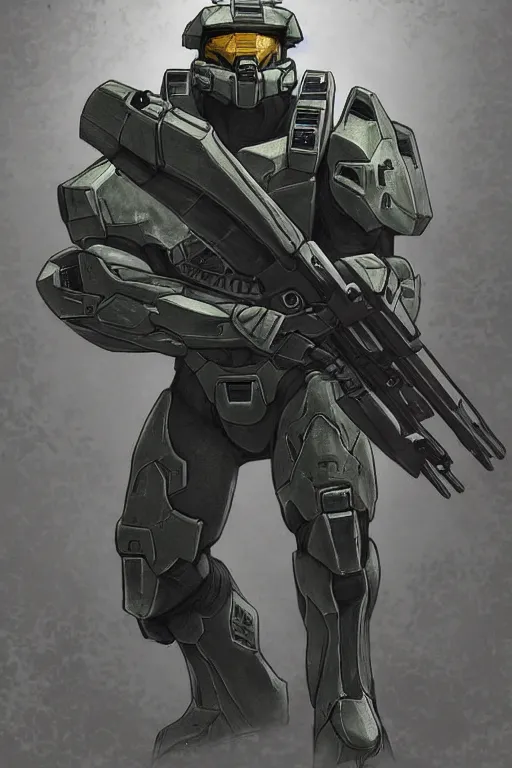 Prompt: a grunt from halo, highly detailed, digital art, sharp focus, trending on art station, anime art style