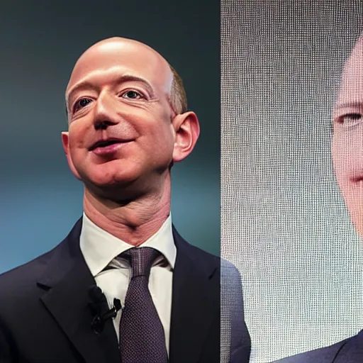 Image similar to The love child of Jeff Bezos and Mark Zuckerberg