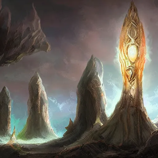 Image similar to moon and a light giant glowing pillar magic spell, epic fantasy style art, fantasy epic digital art, epic fantasy card game art