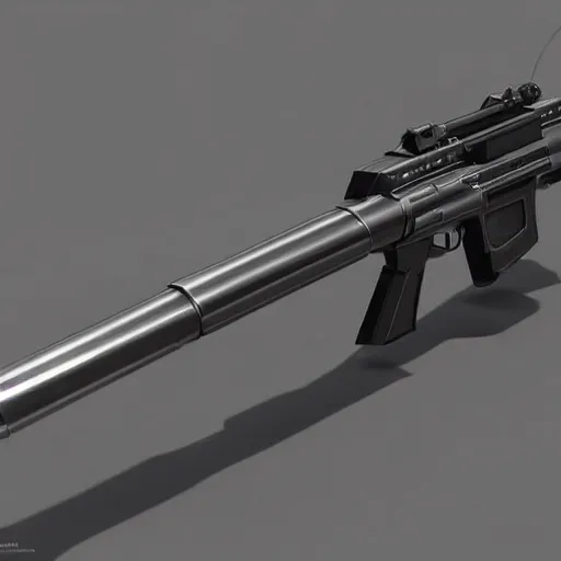 Image similar to futuristic sci fi rifle, Artstation, Artstation Trending, Pinterest, cgsociety, Deviant Art, concept art, high quality, hyper realistic, hard surface, ultra detailed, very coherent, unreal engine, 8k, high resolution, octane render,