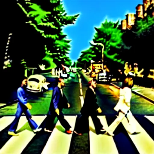 Prompt: abbey road by beatles, the album sleeve