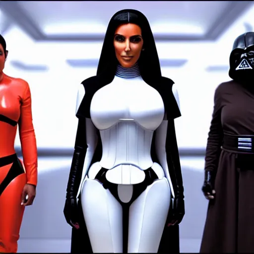 Image similar to kim kardashian in star wars as an evil sith, 8k resolution, full HD, cinematic lighting, award winning, anatomically correct