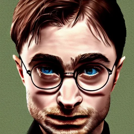 Prompt: a detailed portrait of daniel radcliffe as harry potter