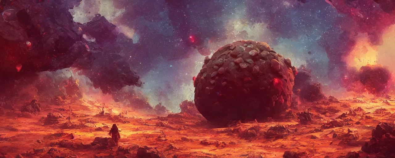 Image similar to ” small hostile barren and dead asteroid, [ cinematic, detailed, epic, widescreen, opening, establishing, mattepainting, photorealistic, realistic textures, octane render, art by paul lehr ] ”