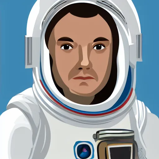 Image similar to renaissance style character portrait of an astronaut