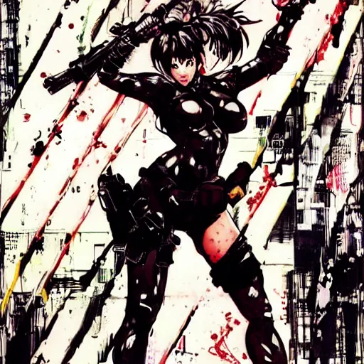 Prompt: sexy ninja girl, by james jean, by yoji shinkawa