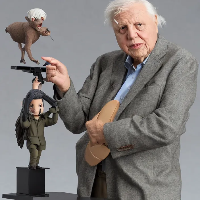 Image similar to David Attenborough, An anime Nendoroid of David Attenborough, figurine, detailed product photo